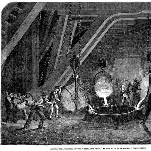 Casting the cylinder of the Britannia Press at the Bank Quay Foundry, Warrington, 1851
