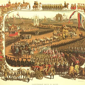 The Ceremonial Entry of Alexander III in Moscow (From the Coronation Album), 1883. Artist: Savitsky, Konstantin Apollonovich (1844-1905)
