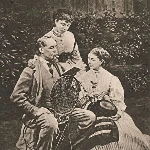 Charles Dickens Reading to his Daughters, 1865. Creators: Mason & Co, Robert Hindry Mason