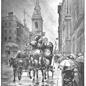 Cheapside - A Rainy Day, 1891. Artist: William Luker