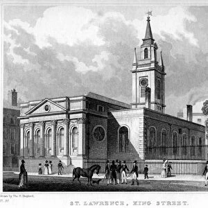 Church of St Lawrence, King Street, London, 19th century. Artist: J Tingle