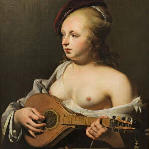 Cittern Player, ca 1637-1640. Artist: Everdingen, Caesar Boetius van (1616-1678)