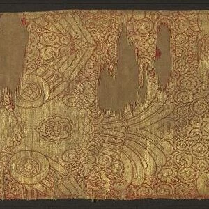 Cloth of Gold: Displayed Falcons, mid 1200s. Creator: Unknown