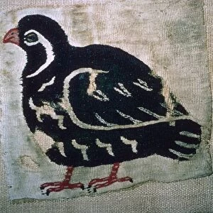 Coptic Egyptian textile showing a quail, 3rd or 4th century AD