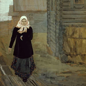 In a country village. Going to church, 1903. Artist: Ryabushkin, Andrei Petrovich (1861-1904)
