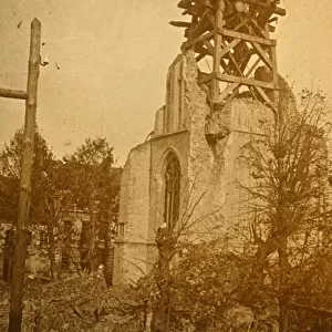 Damaged church, c1914-c1918