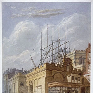 Demolition of the Church of St Dunstan in the West, Fleet Street, City of London, c1830