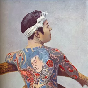An elaborately tattooed Japanese man, 1902