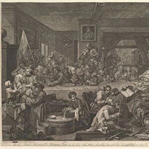 An Election Entertainment, Plate I: Four Prints of an Election, February 24, 1755