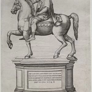 Equestrian Statue of Marcus Aurelius, 1548. Creator: Nicolas Beatrizet (French, 1515-after 1565)