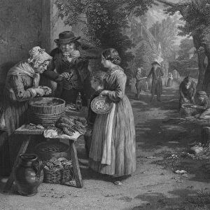 The First Day of Oysters, 1863. Artist: William Greatbach