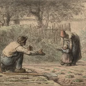 First Steps, c. 1858-1866. Creator: Jean-Francois Millet (French, 1814-1875)