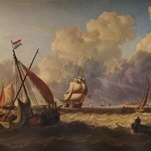 Fishing Boats off the Dutch Coast, 1823. Artist: Charles Martin Powell