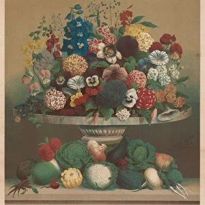Flowers and Vegetables, 1800s. Creator: Anton Carl Rahn (American, born Germany, 1842-1907)
