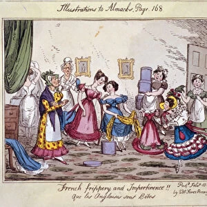 French frippery and impertinence!! Que les Anglaises sont Betes, 1827. Artist