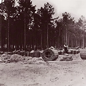 Gabions in Engineers Camp, Petersburg, 1864. Creator: Tim O Sullivan
