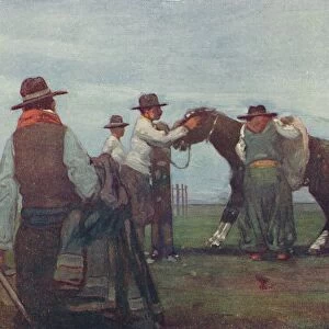Gauchos Breaking in a Young Horse, 1916. Artist: As Forrest