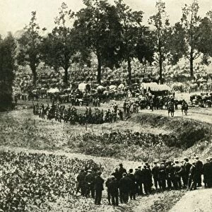 The Germans arrest civilians at Vise in Belgium, August 1914, (c1920). Creator: Unknown
