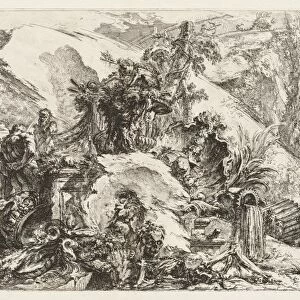 Groteschi: Ruins with Deaths Head and Skeleton. Creator: Giovanni Battista Piranesi (Italian