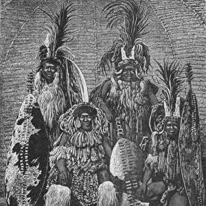 Group of Zulus in Full Dress, 1902. Artist: A Tissendier