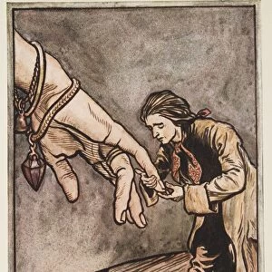 Gulliver Kisses the Queen of Brobdingnagias Hand, 1909