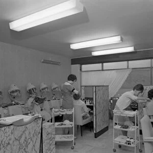 Hairdressers at work, Armthorpe, near Doncaster, South Yorkshire, 1961