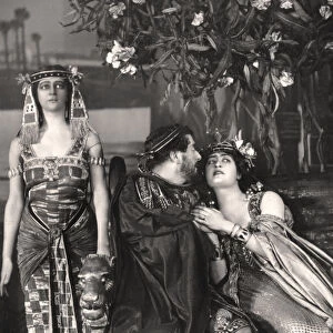 Herbert Beerbohm Tree, Constance Collier and Alice Crawford, English actors, 1907. Artist: FW Burford