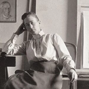 Hilma af Klint in her studio at Hamngatan, Stockholm, c. 1895. Creator: Anonymous