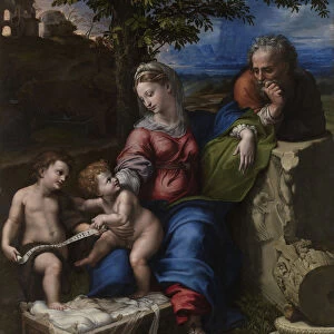The Holy Family Under an Oak Tree, ca 1518. Artist: Raphael (1483-1520)