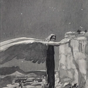Illustration to the poem The Demon by Mikhail Lermontov, 1913-1914. Artist: Zamiraylo, Viktor Dmitrievich (1868-1939)