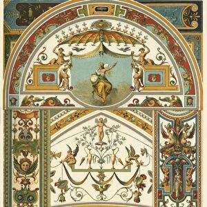 Italian Renaissance ceiling and wall painting, (1898). Creator: Unknown