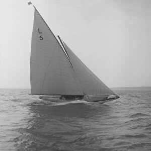 Jonquil heeling on upwind course, 1912. Creator: Kirk & Sons of Cowes