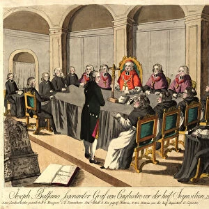 Joseph Balsamo, comte de Cagliostro, before the Inquisition in Rome on April 14, 1791