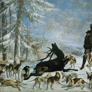 The kill of deer (L Hallali au cerf), ca 1867