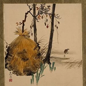 Lacquer Paintings of Various Subjects: Snow Shelter for a Tree with Sparrow, 1882
