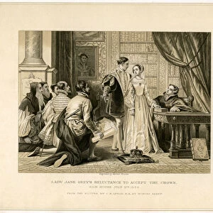 Lady Jane Greys Reluctance to Accept the Crown, (19th century). Artist: Herbert Bourne