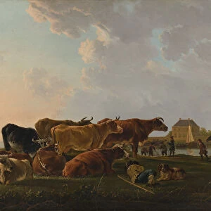 Landscape with Cattle, probably ca. 1800. Creator: Jacob van Strij