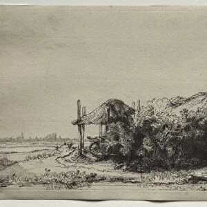 Landscape with a Cottage and Hay Barn: Oblong, 1641. Creator: Rembrandt van Rijn (Dutch