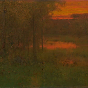 Landscape, Sunset, 1887 / 89. Creator: George Inness