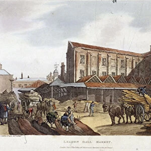 Leadenhall Market, London, 1809. Artist: Augustus Charles Pugin