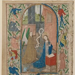 Leaf from a Book of Hours: The Annunciation, 1470s. Creator: Unknown