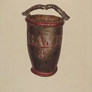 Leather Water Bucket, c. 1939. Creator: Edward L Loper