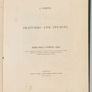 Liber Studiorum: Title Page, 1838. Creator: John Sell Cotman (British, 1782-1842)