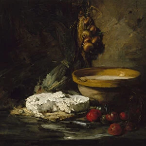 Still Life with Cheese, probably late 1870s. Creator: Antoine Vollon