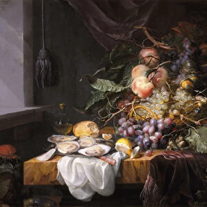 Still Life with fruit and oysters. Artist: Walscapelle, Jacob van (1644-1727)