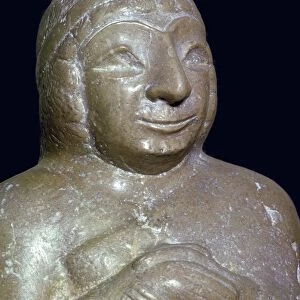 Detail of a limestone statue of a woman, about 2500 BC, from Tello (ancient Girsu), Southern Iraq