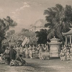 Marriage Procession at the Blue-cloud Creek, Chin-keang-foo, c1843-1858. Creator: Samuel Bradshaw