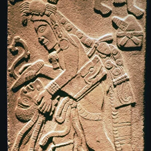 Mayan stela showing human sacrifice