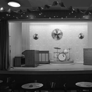 Miners welfare club stage, South Yorkshire, 1967. Artist: Michael Walters