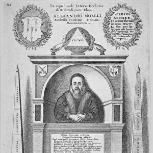 Monument of Alexander Noel in the old St Pauls Cathedral, City of London, 1656